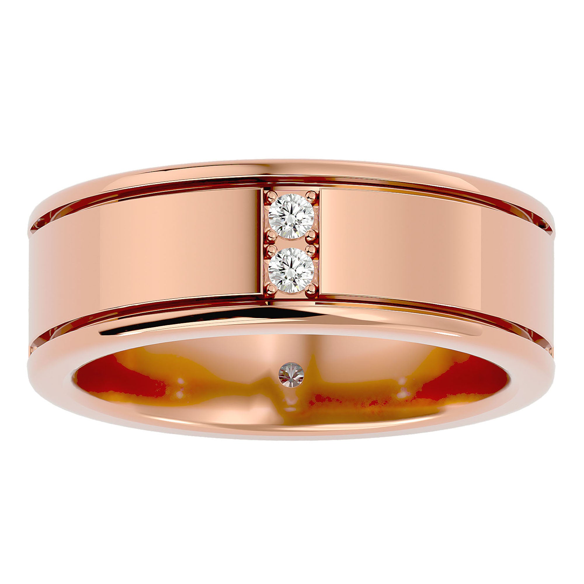 Verighetă Forte cu Diamante Naturale de 0.28 ct din 18k Aur Roz - Castelo.ro