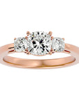 Inel de Logodnă Solitaire cu Trei Diamante Naturale de 1.57 ct din 18k Aur Roz - Castelo.ro