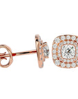 Cercei Stud Cu Moissanite de 2.2 ct din 18k Aur Roz - Castelo.ro