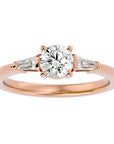 Inel de Logodnă cu Trei Moissanite de 0.93 ct din 18k Aur Roz - Castelo.ro