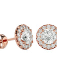Cercei Delicați Aurora Cu Moissanite de 0.99 ct din 18k Aur Roz - Castelo.ro