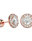 Cercei Delicați Aurora Cu Moissanite de 0.99 ct din 18k Aur Roz - Castelo.ro