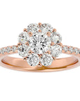 Inel de Logodnă Fleur din Aur 14k cu Diamante Create în Laborator Halo Pavé de 1.64 ct din 14k Aur Roz - Castelo.ro
