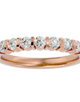 Inel Cu 7 Moissanite de 0.52 ct din 18k Aur Roz - Castelo.ro