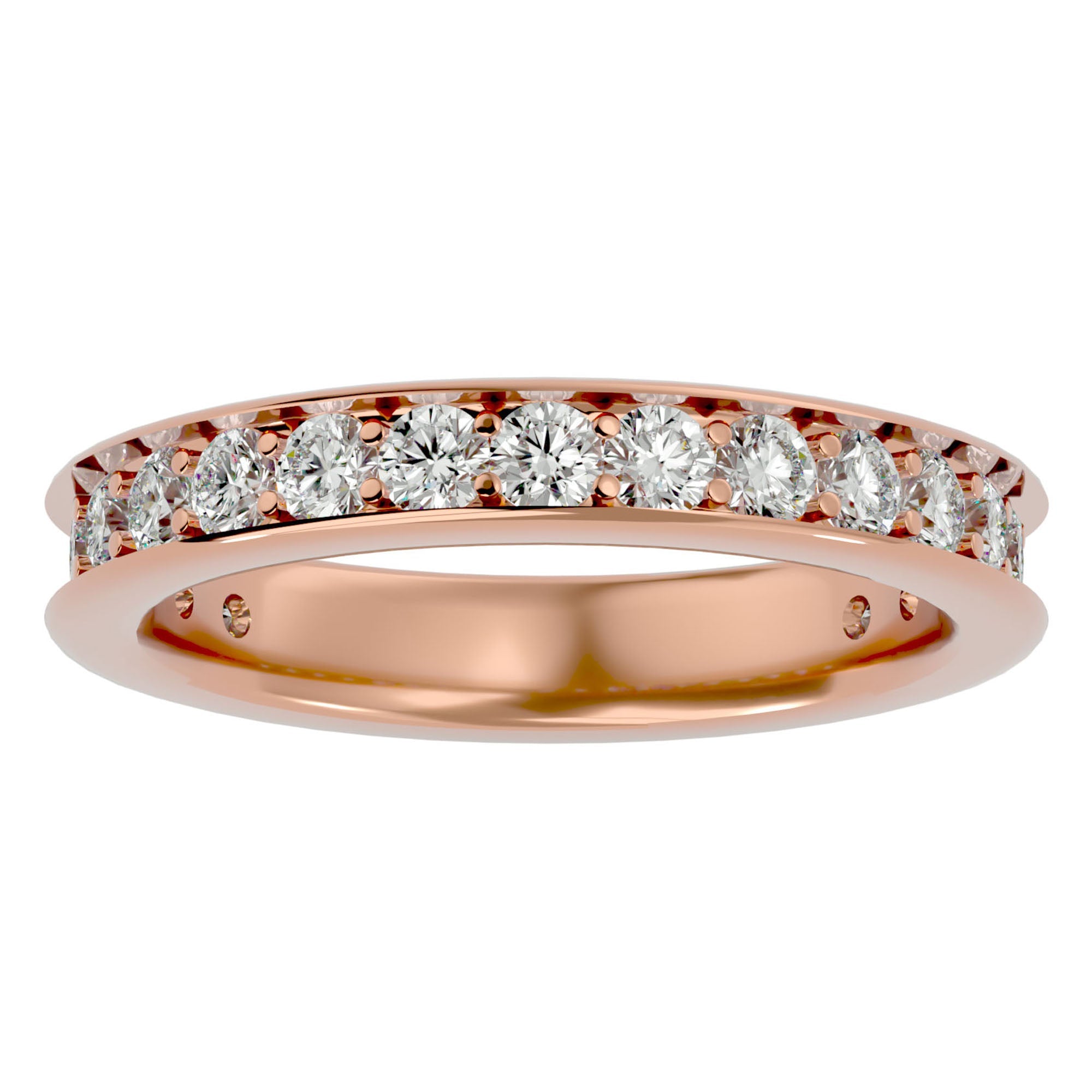 Verighetă cu Diamante Naturale Eternity de 1.12 ct din 18k Aur Roz - Castelo.ro