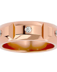 Verighetă din Aur 14k cu Bandă De Diamante Naturale de 0.18 ct din 14k Aur Roz - Castelo.ro