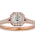 Inel de Logodnă Retro Pavé cu Moissanite de 0.46 ct din 18k Aur Roz - Castelo.ro