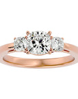 Inel de Logodnă Solitaire cu Trei Diamante Create în Laborator de 1.57 ct din 18k Aur Roz - Castelo.ro