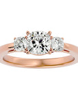 Inel de Logodnă Solitaire cu Trei Diamante Create în Laborator de 1.57 ct din 18k Aur Roz - Castelo.ro