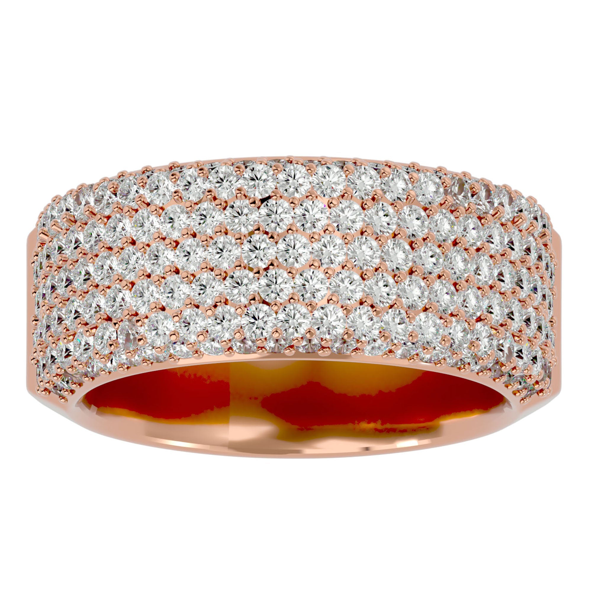 Inel Clasic Pavé cu Diamante Naturale de 1.93 ct din 18k Aur Roz - Castelo.ro