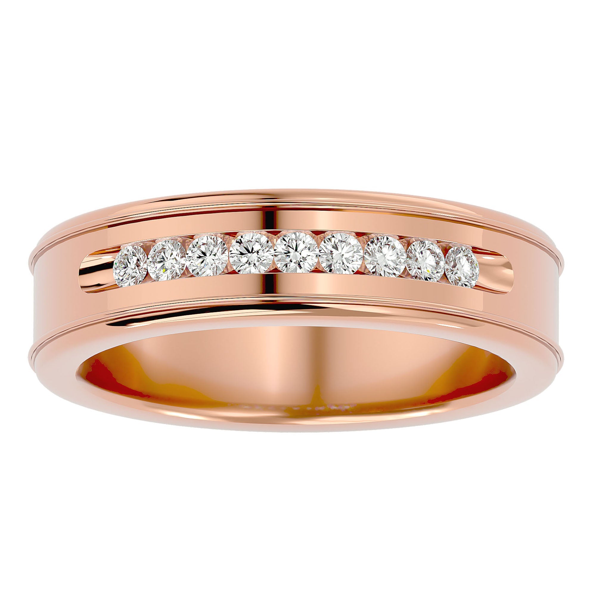 Verighetă Céline din Aur 14k cu Bandă De Diamante Naturale de 0.31 ct din 14k Aur Roz - Castelo.ro