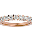 Inel din Aur 14k Cu 11 Diamante Naturale Montate In Prong 1.11 ct din 14k Aur Roz - Castelo.ro