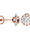 Cercei din Aur 14k Cu Moissanite Stud de 1.06 ct din 14k Aur Roz - Castelo.ro