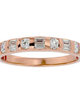 Inel Bagheta Eternity din Aur 14k cu Diamante Naturale de 0.56 ct din 14k Aur Roz - Castelo.ro