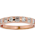 Inel Bagheta Eternity din Aur 14k cu Diamante Naturale de 0.56 ct din 14k Aur Roz - Castelo.ro
