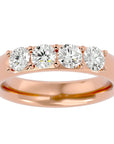 Verighetă Eternity cu 4 Diamante Naturale de 0.96 ct din 18k Aur Roz - Castelo.ro
