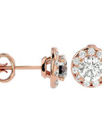 Cercei din Aur 14k Cu Diamante Create în Laborator Stud de 1.06 ct din 14k Aur Roz - Castelo.ro