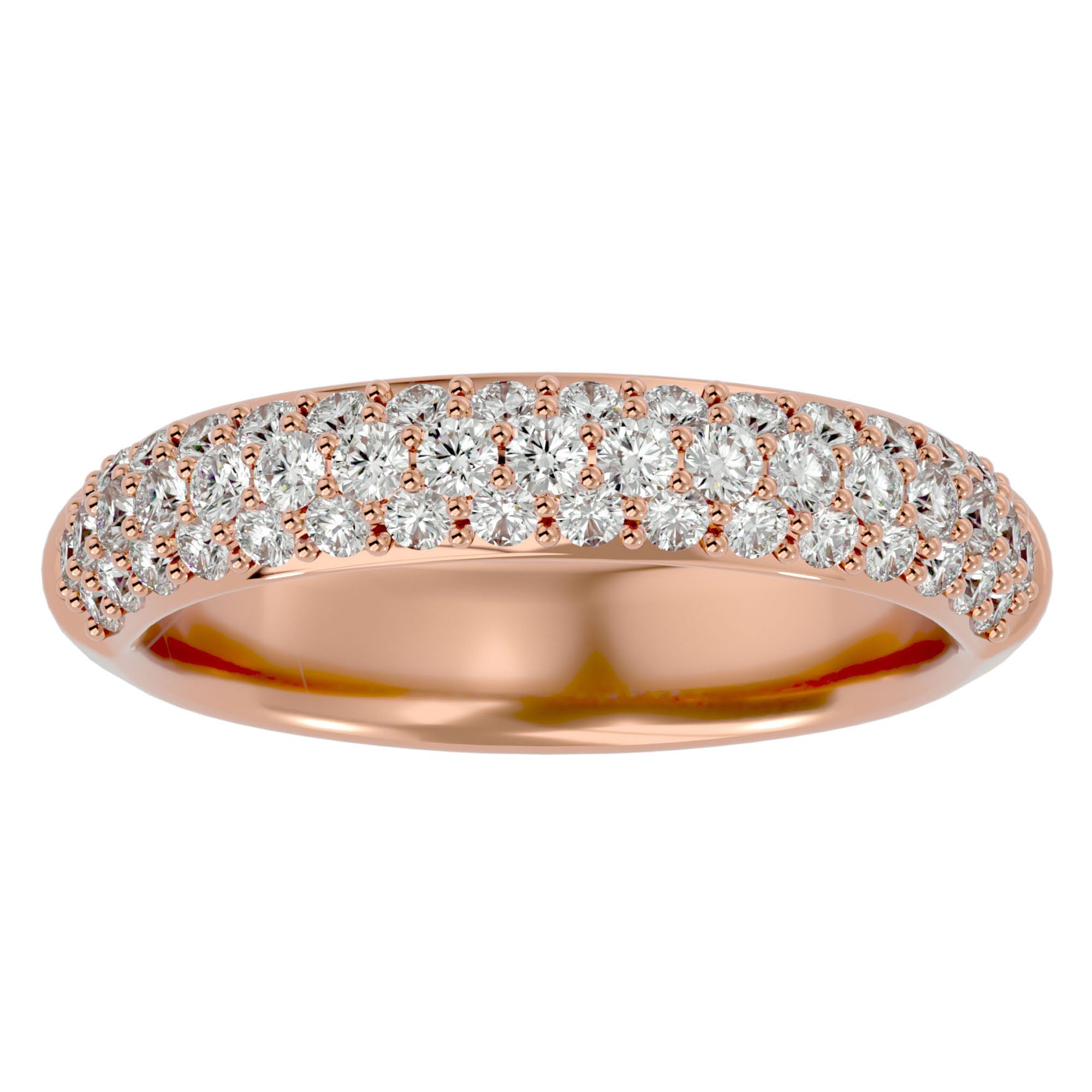 Inelul Promisiunii din Aur 14k cu Diamante Create în Laborator Pavé de 0.77 ct din 14k Aur Roz - Castelo.ro