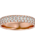 Inelul Promisiunii din Aur 14k cu Diamante Create în Laborator Pavé de 0.77 ct din 14k Aur Roz - Castelo.ro