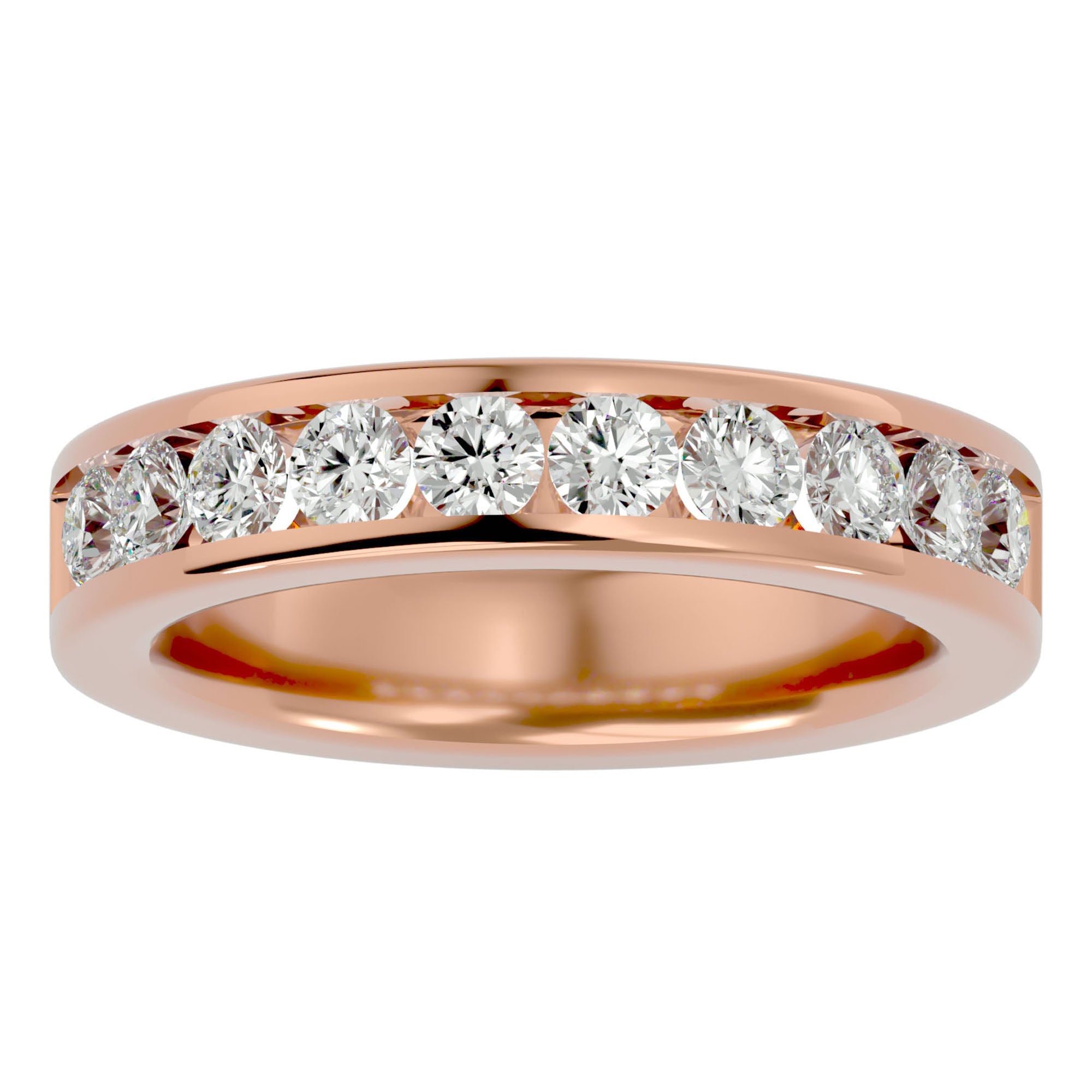 Verighetă cu Moissanite Eternity de 1.01 ct din 18k Aur Roz - Castelo.ro