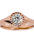 Inel de Logodnă Retro cu Diamante Create în Laborator Brilliant Halo de 0.54 ct din 18k Aur Roz - Castelo.ro
