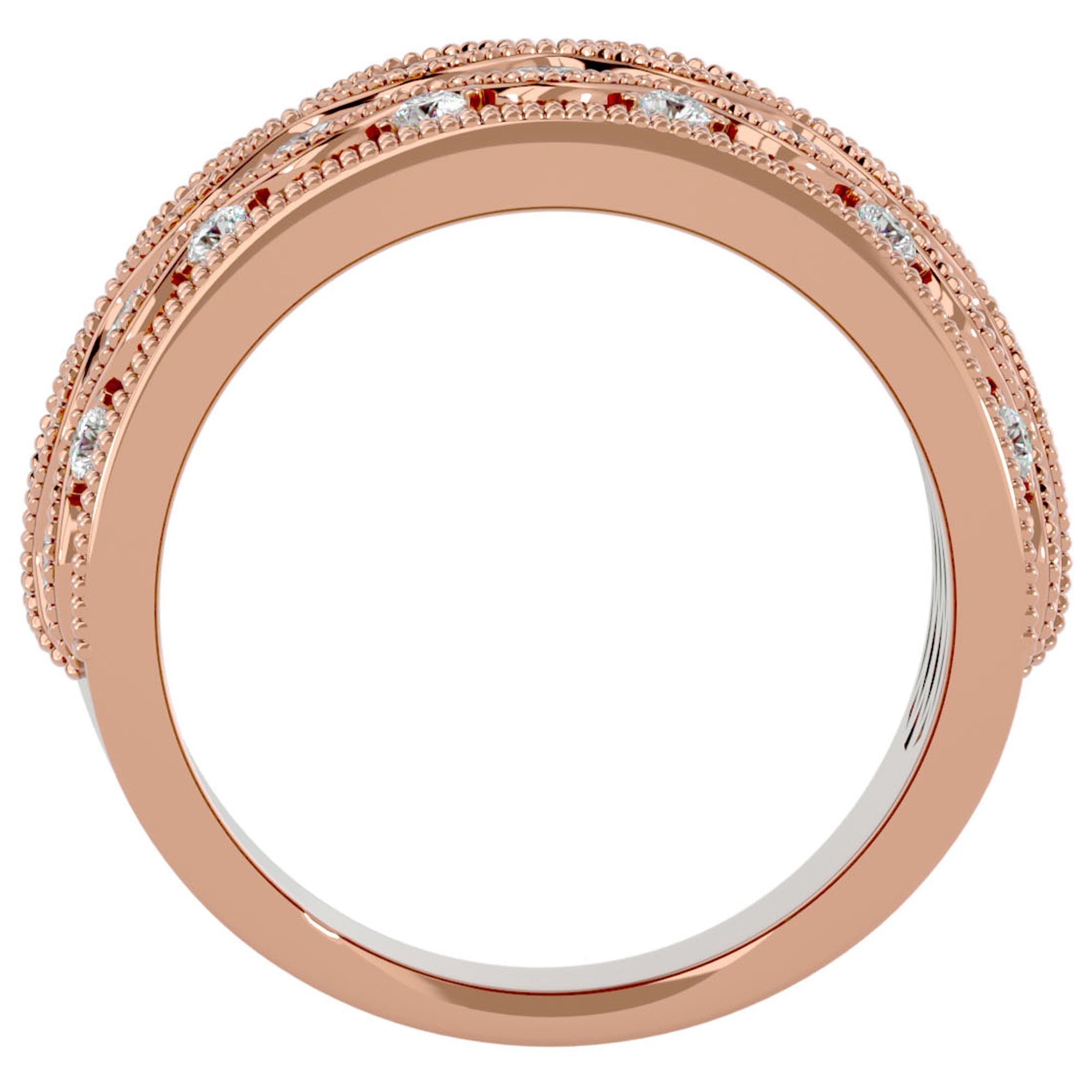 Inel Regal Vintage din Aur 14k cu Diamante Create în Laborator de 1.73 ct din 14k Aur Roz - Castelo.ro