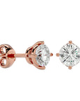 Cercei Stud Cu Diamante Naturale Tăietură Rotundă Briliantă de 1.05 ct din 18k Aur Roz - Castelo.ro