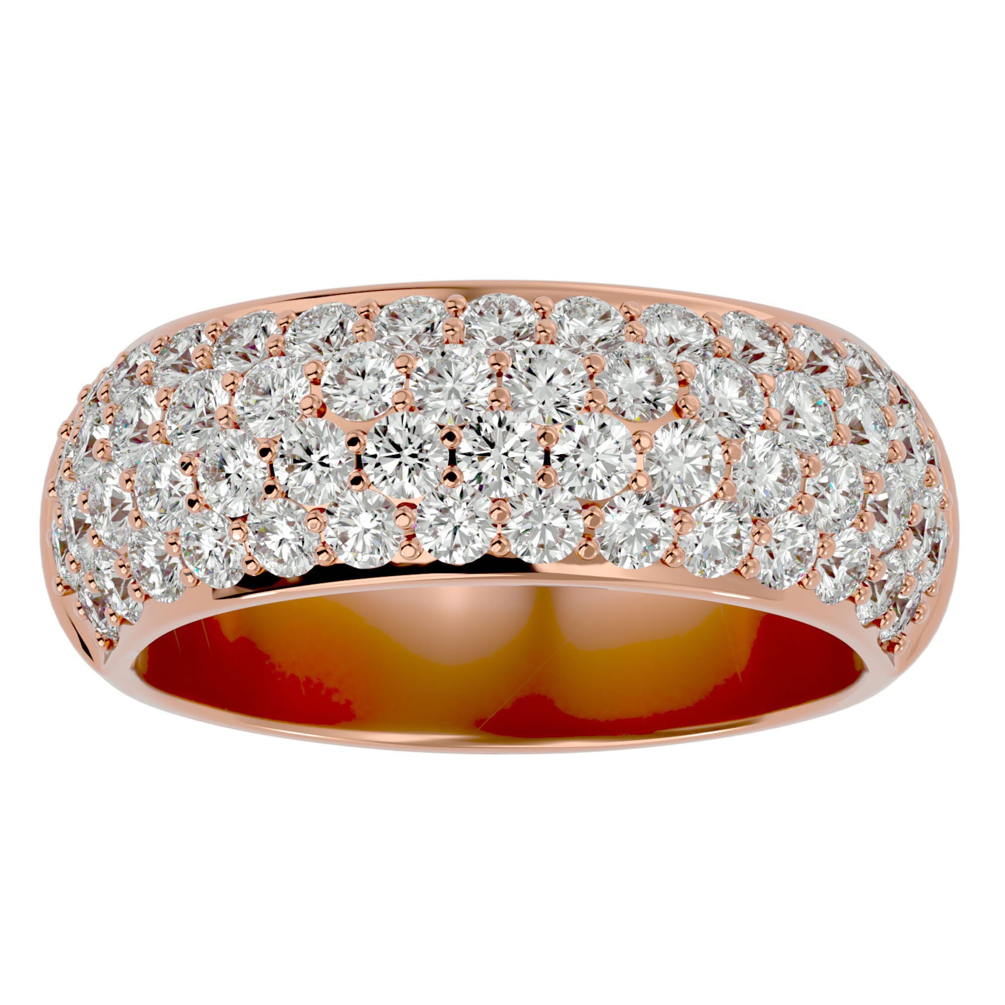 Inel Nupțial Pavé din Aur 14k cu Diamante Naturale de 1.87 ct din 14k Aur Roz - Castelo.ro