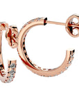 Cercei Hoop Cu Diamante Naturale de 0.70 ct din 18k Aur Roz - Castelo.ro