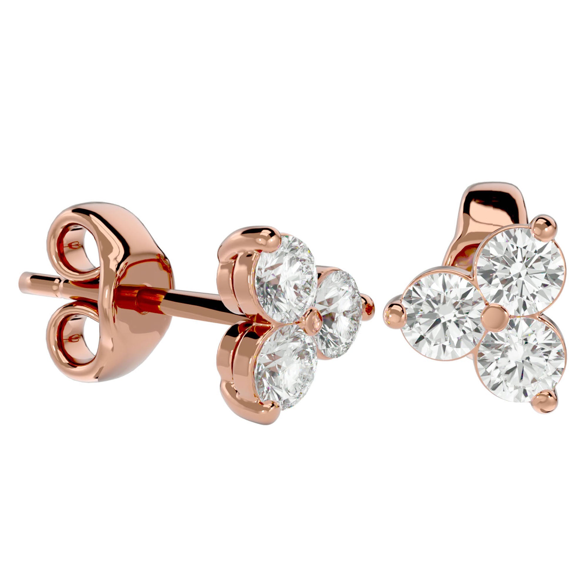 Cercei Stud Martini din Diamante Create în Laborator de 0.44 ct din 18k Aur Roz - Castelo.ro