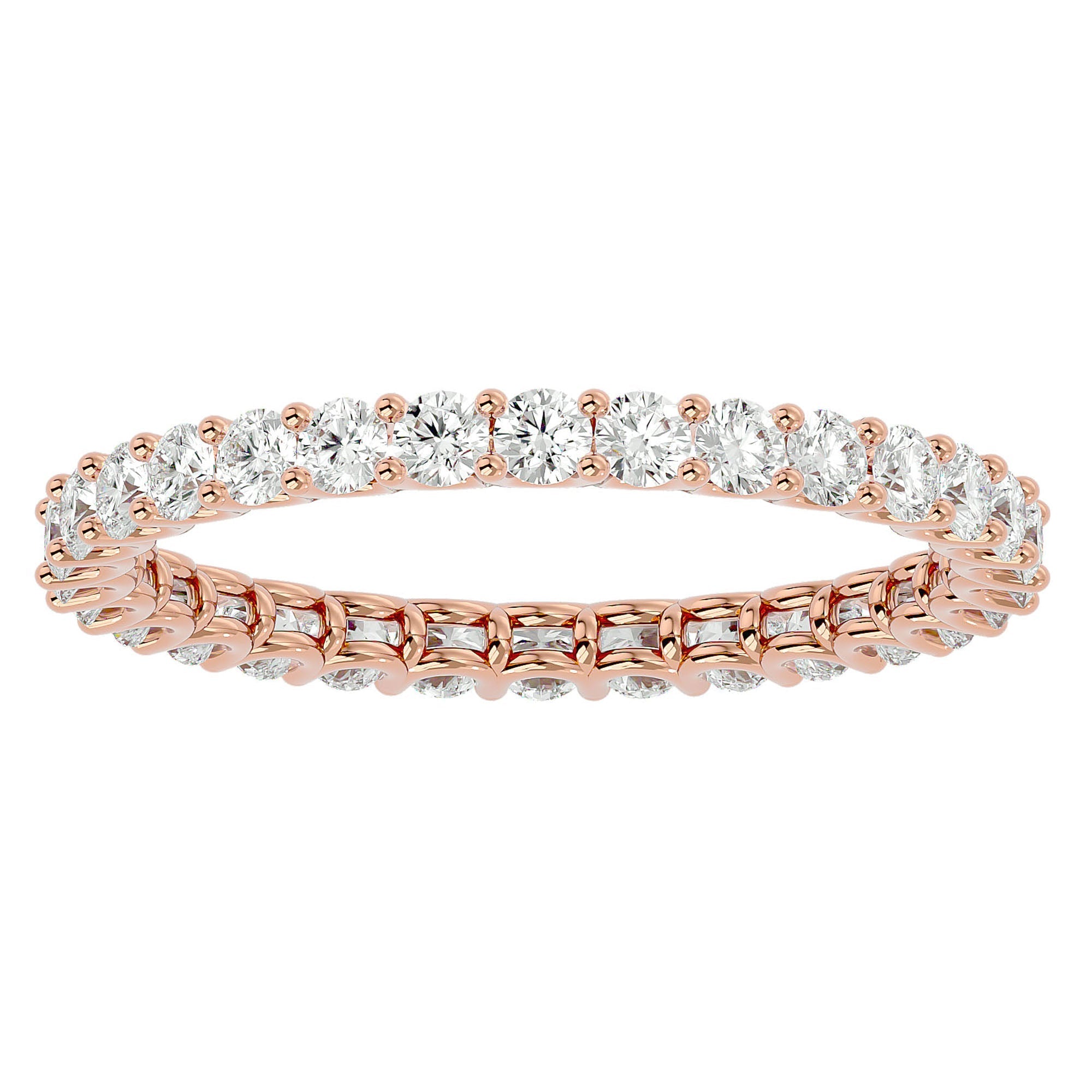 Inel Eternity Grandeur cu Diamante Create în Laborator de 1.04 ct din 18k Aur Roz - Castelo.ro