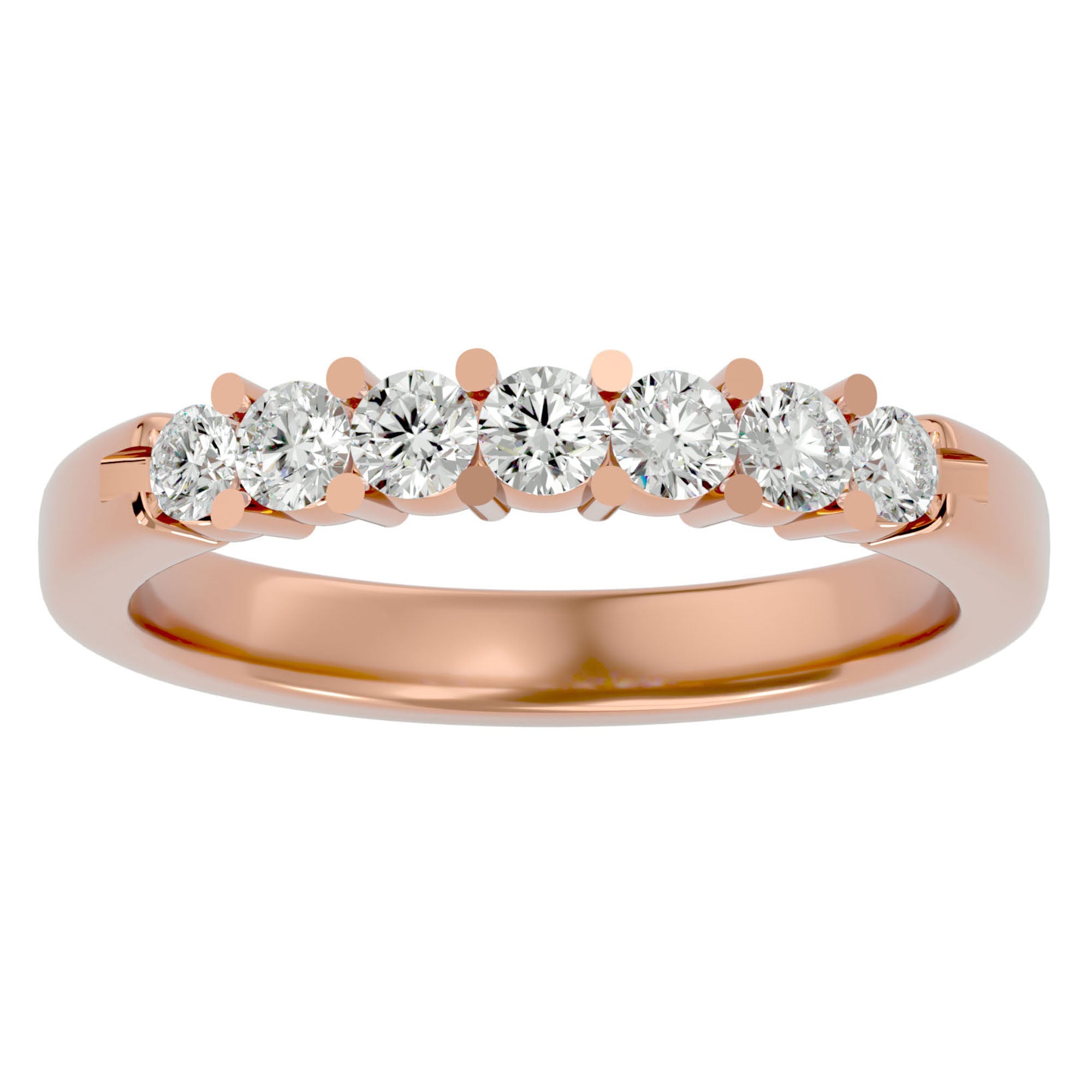 Inel Eternity din Aur 14k Cu 7 Diamante Naturale de 0.53 ct din 14k Aur Roz - Castelo.ro