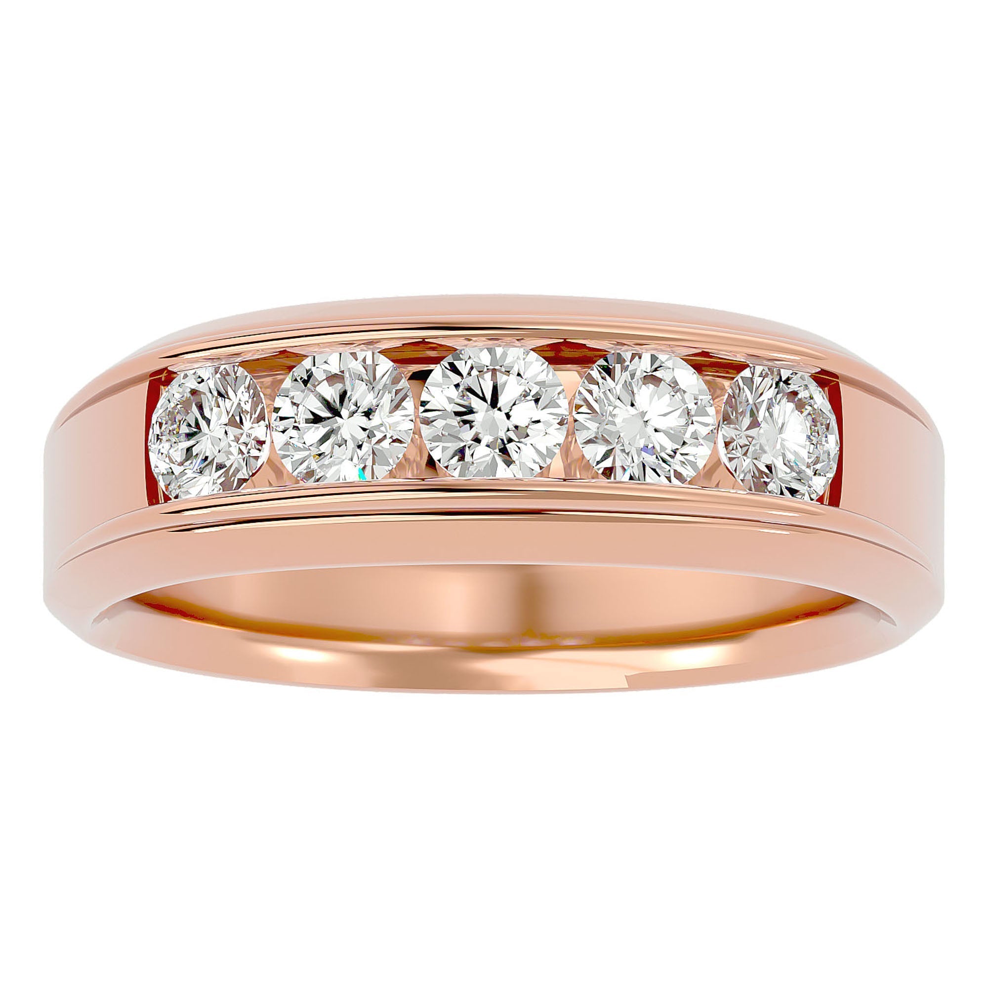 Verighetă Emilia cu Diamante Create în Laborator de 1.29 ct din 18k Aur Roz - Castelo.ro