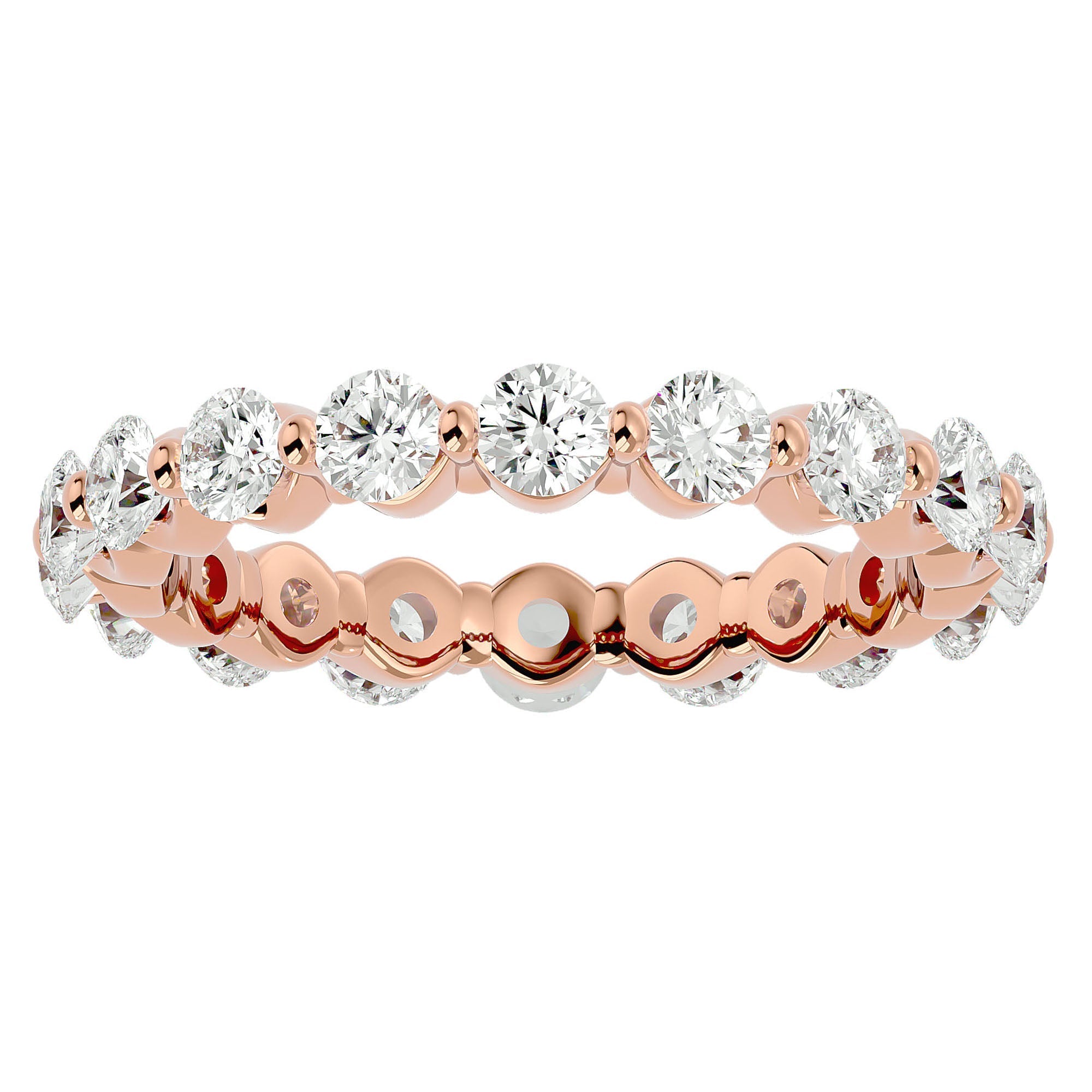 Inel Eternity din Aur 14k cu Diamante Create în Laborator de 2.01 ct din 14k Aur Roz - Castelo.ro