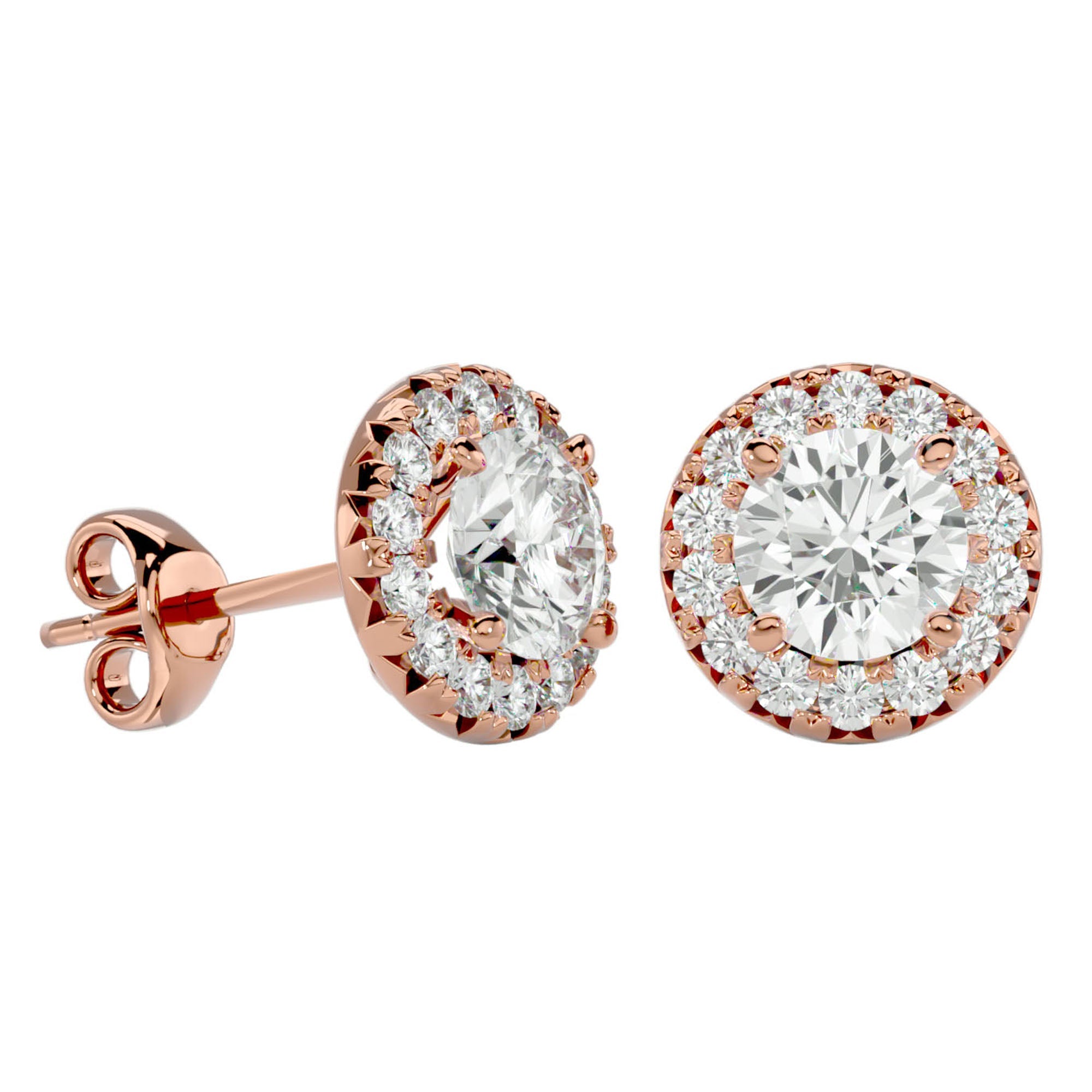 Cercei Delicați Aurora Cu Diamante Naturale de 0.99 ct din 18k Aur Roz - Castelo.ro