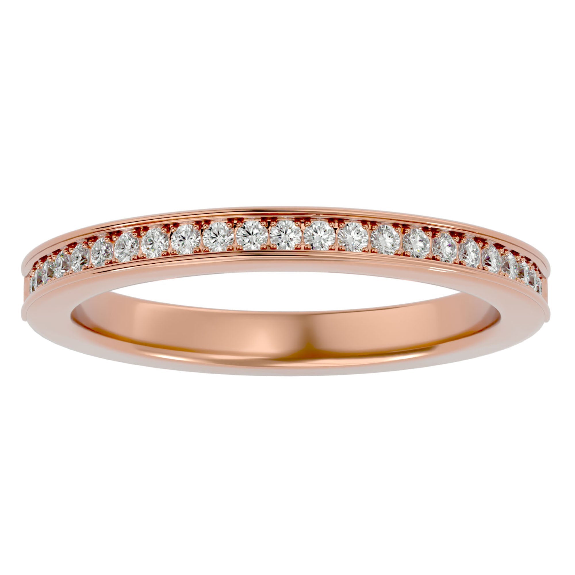Inel Eternity Cu Moissanite de 0.19 ct din 18k Aur Roz - Castelo.ro