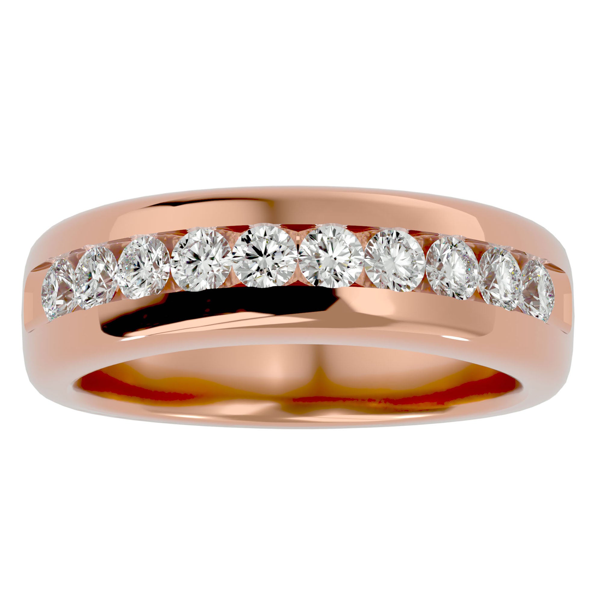 Verighetă Eternity cu Moissanite de 1.01 ct din 18k Aur Roz - Castelo.ro