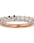Inel Cu 11 Diamante Create în Laborator Montate In Prong 1.11 ct din 18k Aur Roz - Castelo.ro