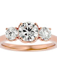 Inel de Logodnă Vivienne din Aur 14k cu Trei Diamante Create în Laborator de 1.62 ct din 14k Aur Roz - Castelo.ro