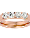 Inel Eternity din Aur 14k cu 4 Diamante Create în Laborator de 0.96 ct din 14k Aur Roz - Castelo.ro