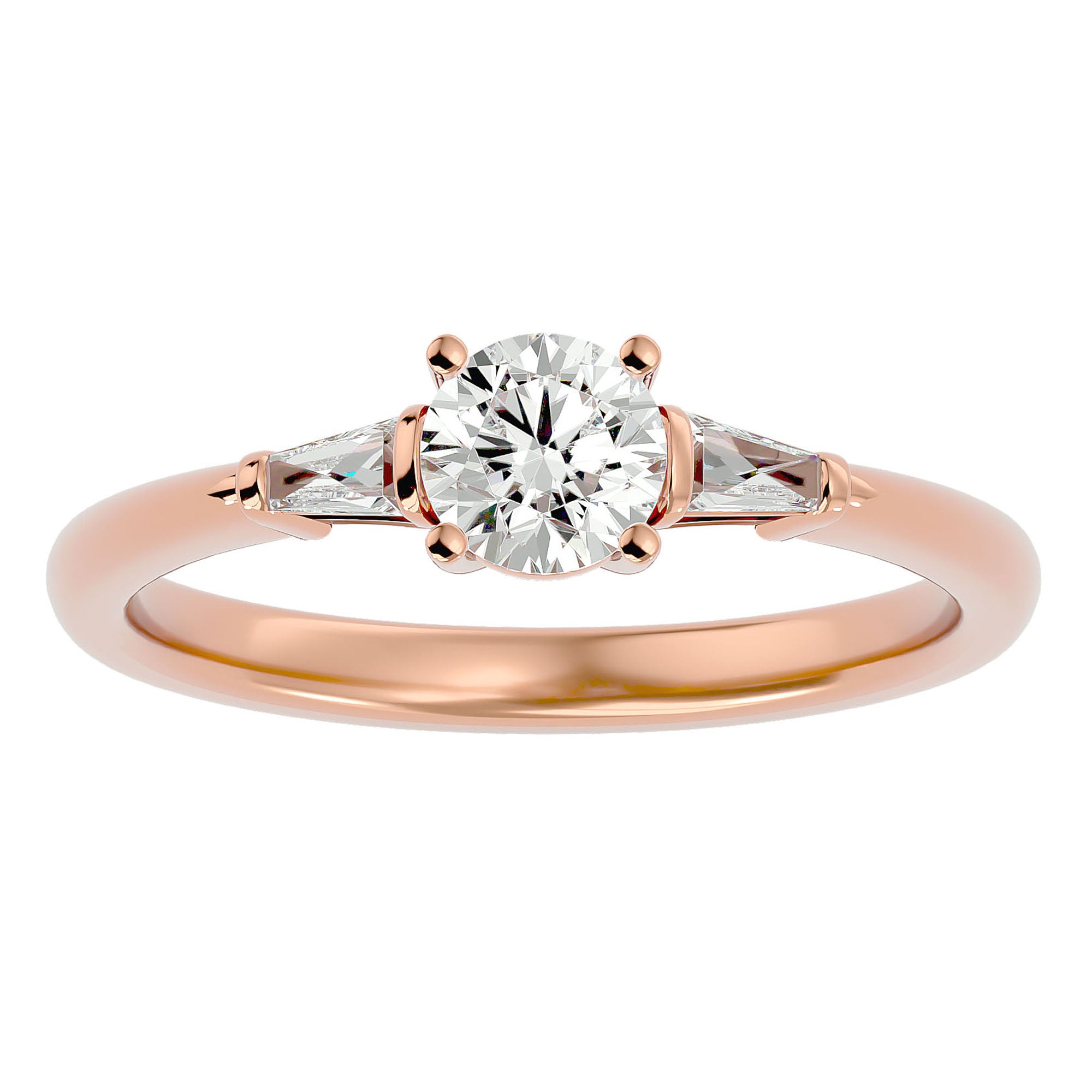 Inel de Logodnă Solitaire din Aur 14k cu Diamant Natural de 0.69 ct din 14k Aur Roz - Castelo.ro