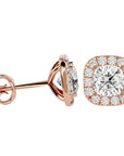 Cercei Stud Cu Moissanite de 2.06 ct din 18k Aur Roz - Castelo.ro