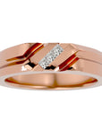 Verighetă din Aur 14k cu Tăietură si Diamante Naturale de 0.18 ct din 14k Aur Roz - Castelo.ro