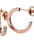 Cercei Hoop din Aur 14k Cu Diamante Create în Laborator de 0.70 ct din 14k Aur Roz - Castelo.ro