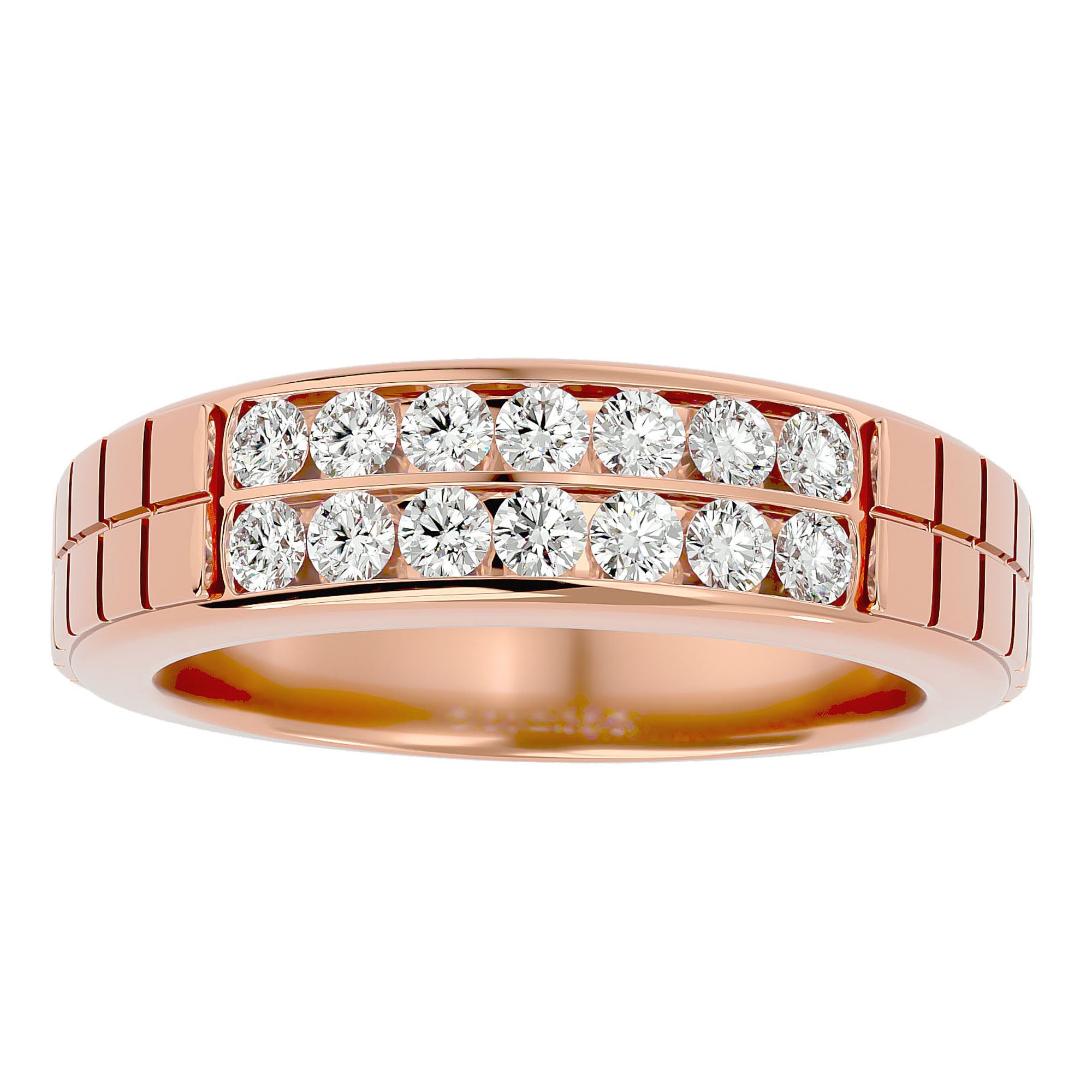 Inel Etern Dual cu Moissanite de 0.82 ct din 18k Aur Roz - Castelo.ro