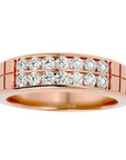 Inel Etern Dual cu Moissanite de 0.82 ct din 18k Aur Roz - Castelo.ro