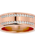 Verighetă Solène Cu Două Rânduri De Diamante Create în Laborator de 0.46 ct din 18k Aur Roz - Castelo.ro