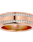 Verighetă Solène Cu Două Rânduri De Diamante Create în Laborator de 0.46 ct din 18k Aur Roz - Castelo.ro