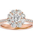 Inel de Logodnă Fleur din Aur 14k cu Diamante Naturale Halo Pavé de 1.64 ct din 14k Aur Roz - Castelo.ro