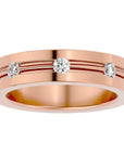 Verighetă din Aur 14k cu Bandă De Diamante Naturale de 0.56 ct din 14k Aur Roz - Castelo.ro